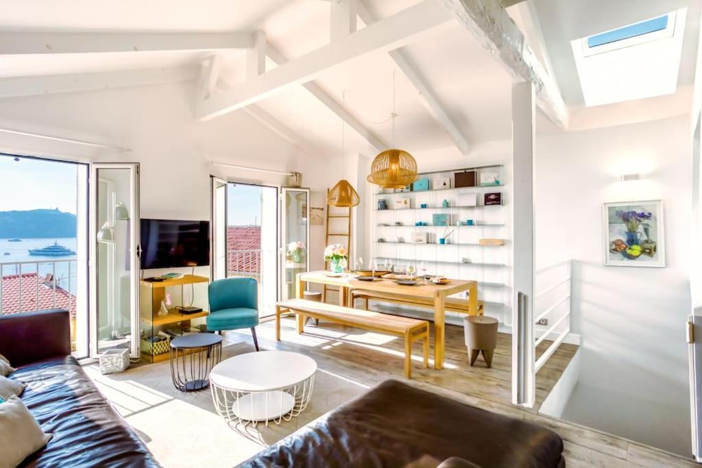 #40 Bright Sea View Suite For 6 2Mins Walk Port & Sea Villefranche-sur-Mer Dış mekan fotoğraf